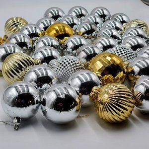 Silver & Gold Shatterproof Plastic Ornaments